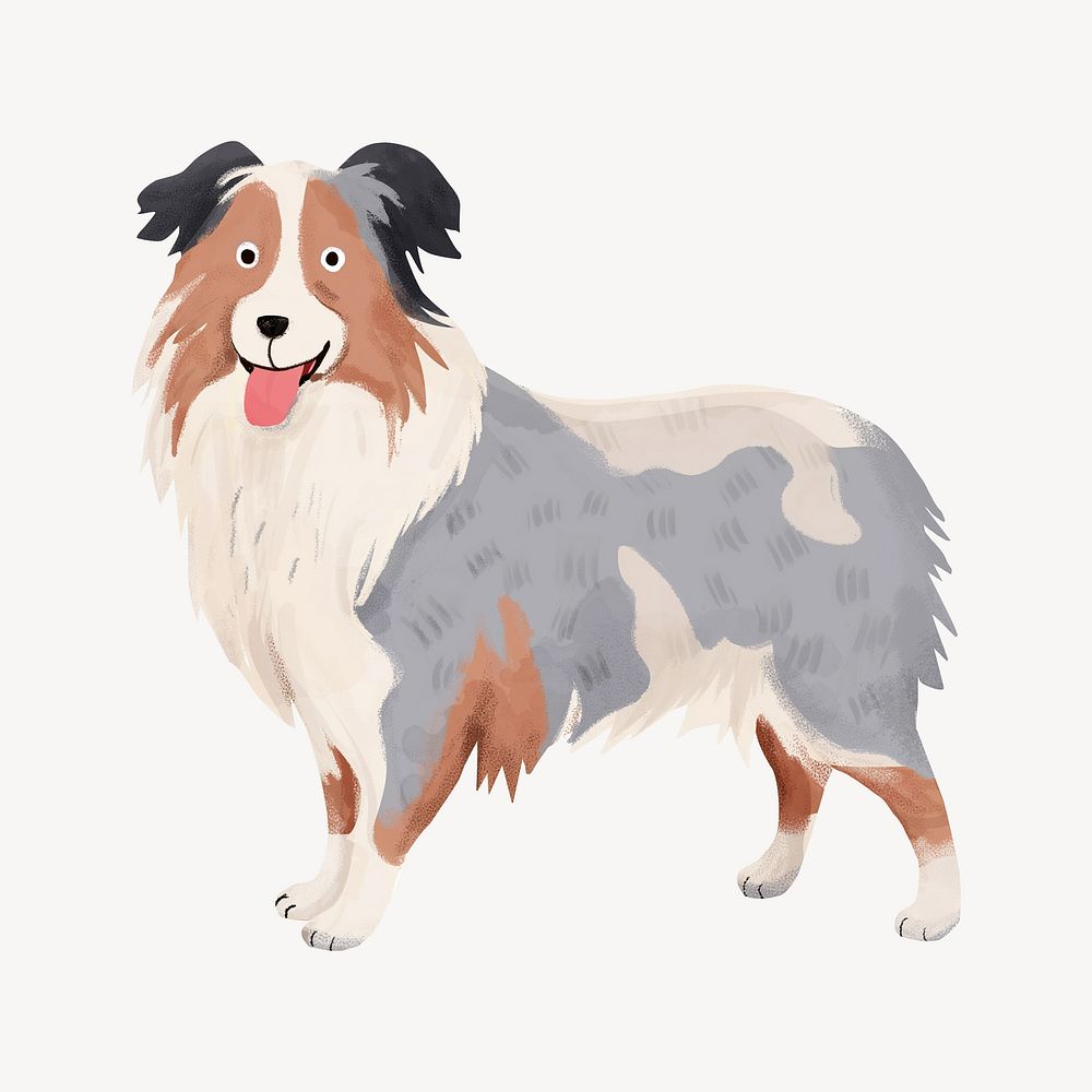 Sheepdog digital art illustration