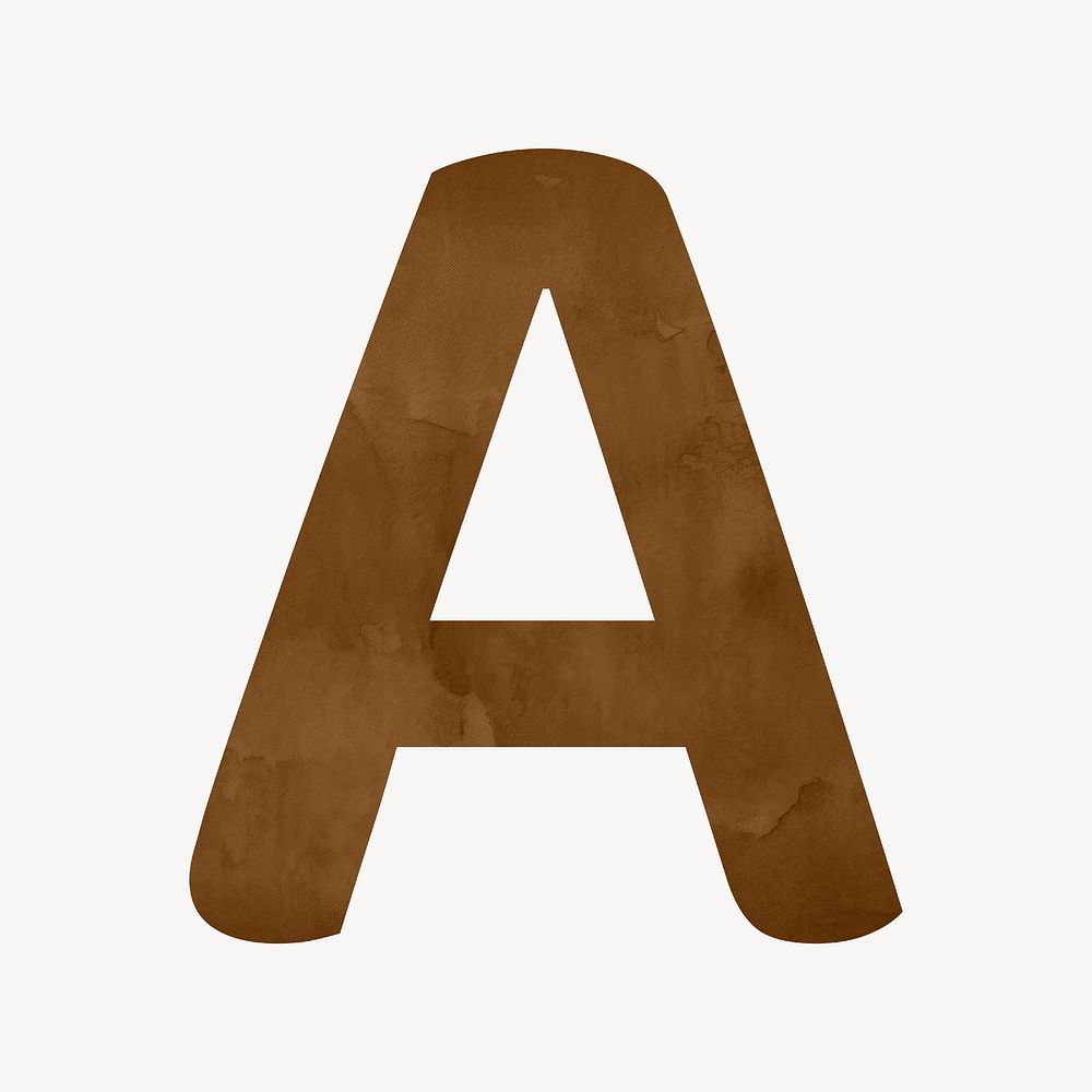Letter A brown digital art alphabet illustration