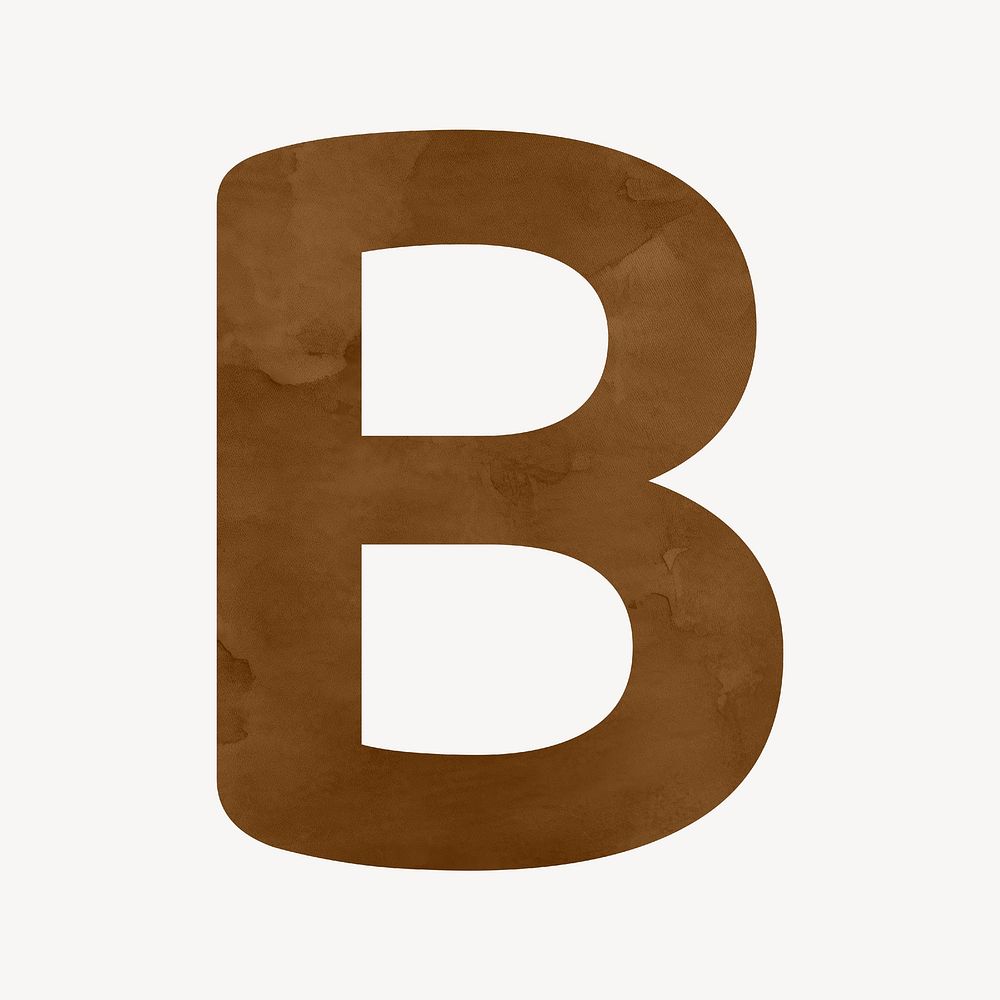 Letter B brown digital art alphabet illustration