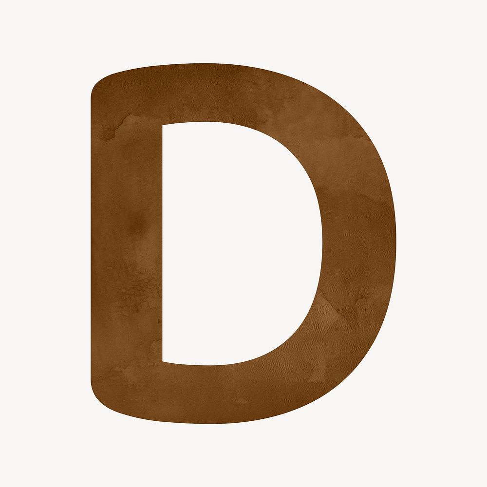Letter D brown digital art alphabet illustration