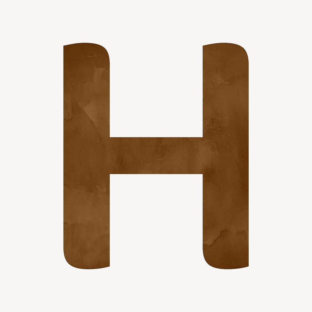 Letter H brown digital art alphabet illustration