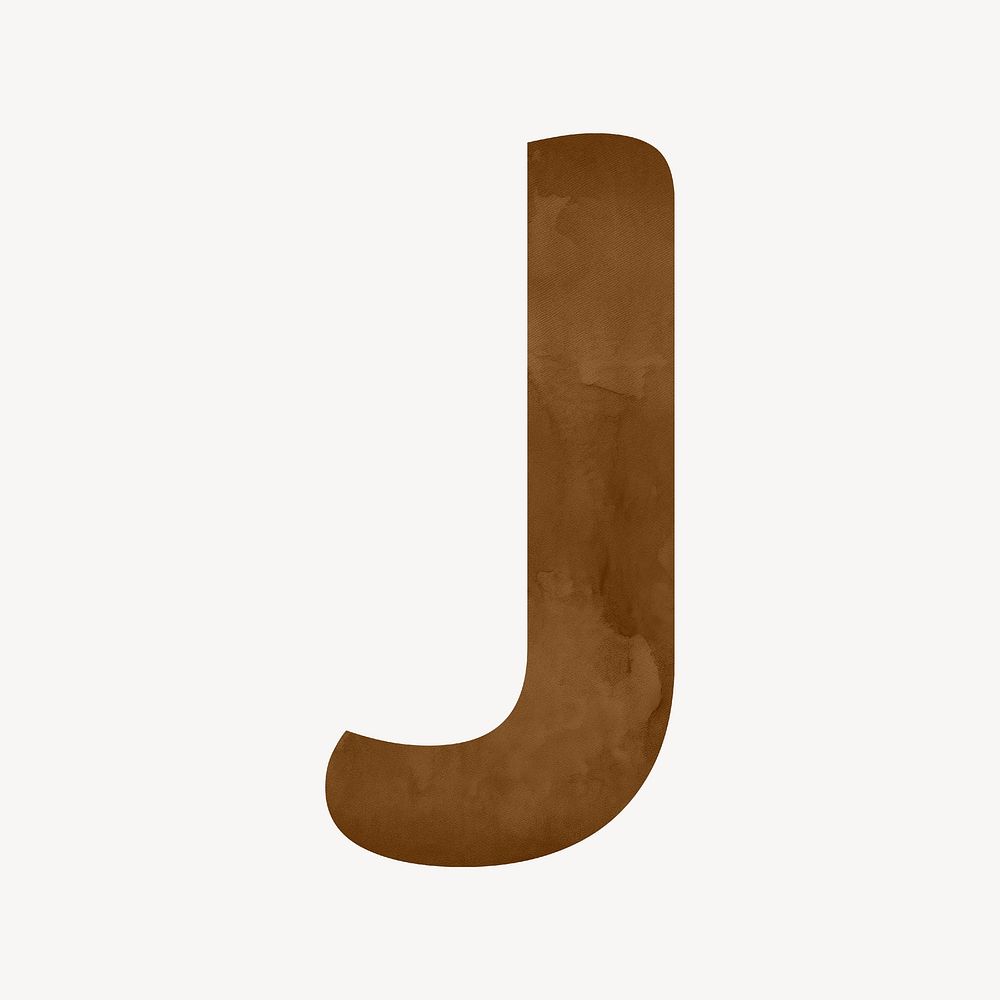 Letter J brown digital art alphabet illustration