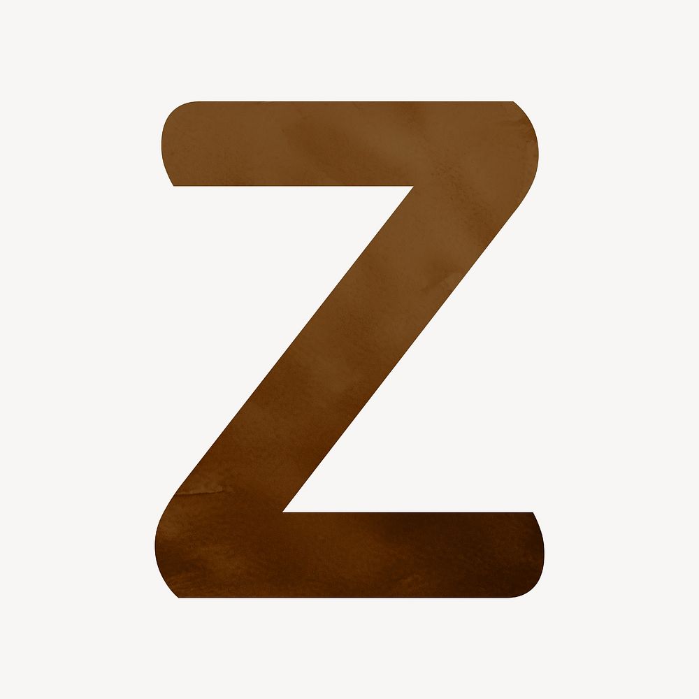 Letter Z brown digital art alphabet illustration