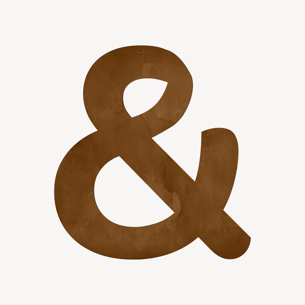 Ampersand brown digital art symbol illustration