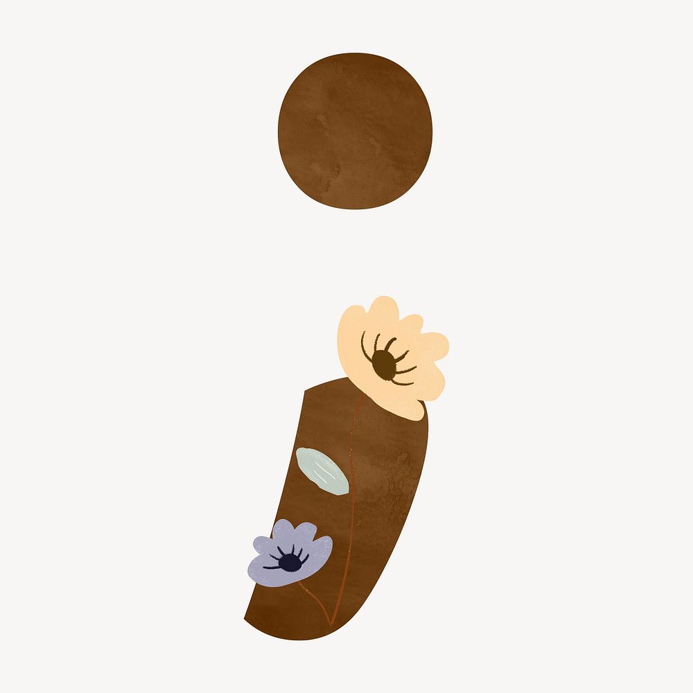 Semicolon brown digital art symbol illustration