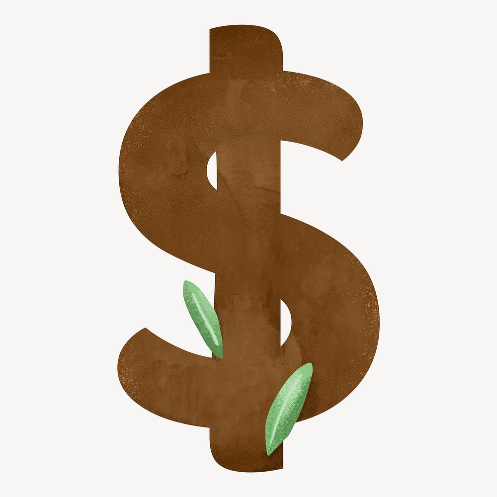 Dollar sign brown digital art symbol illustration