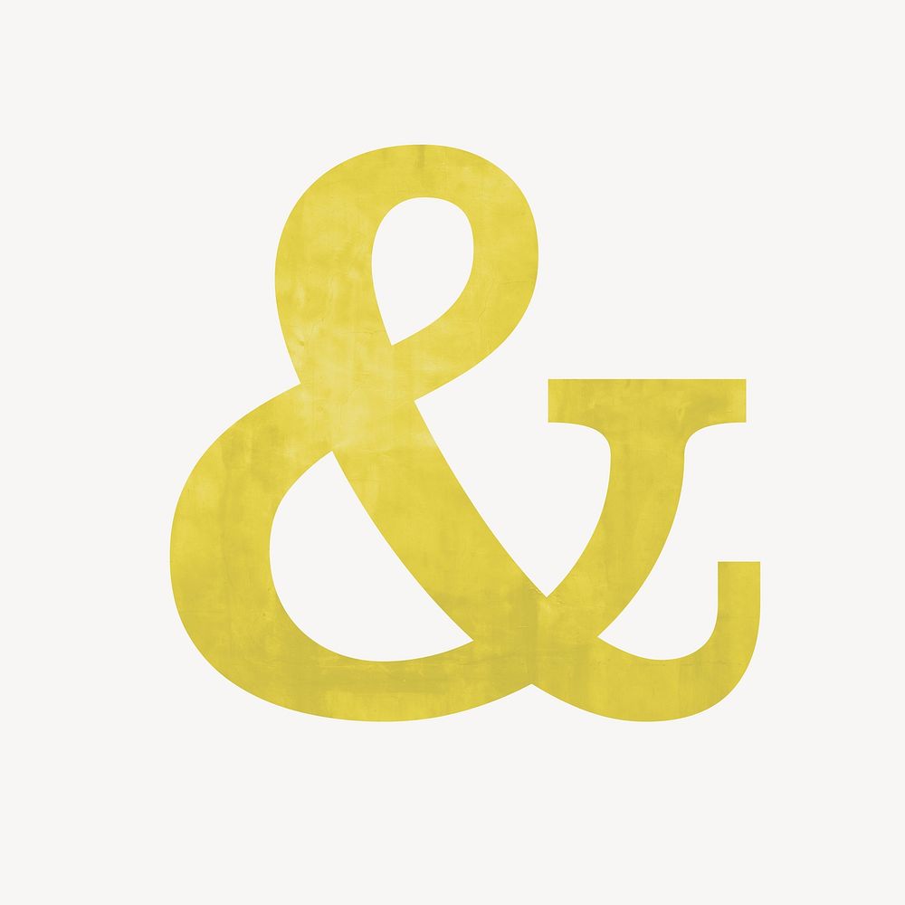 Yellow ampersand sign illustration