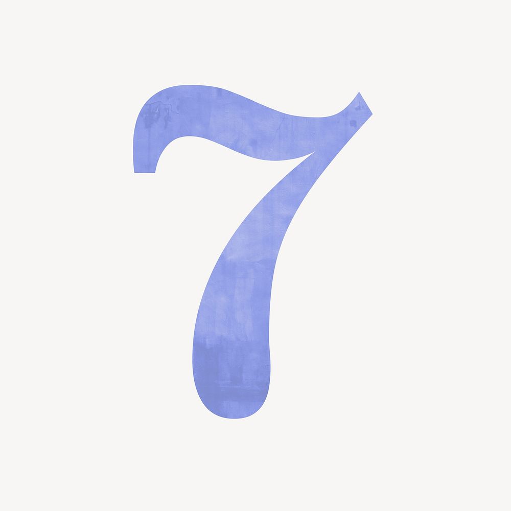Number 7 in blue illustration