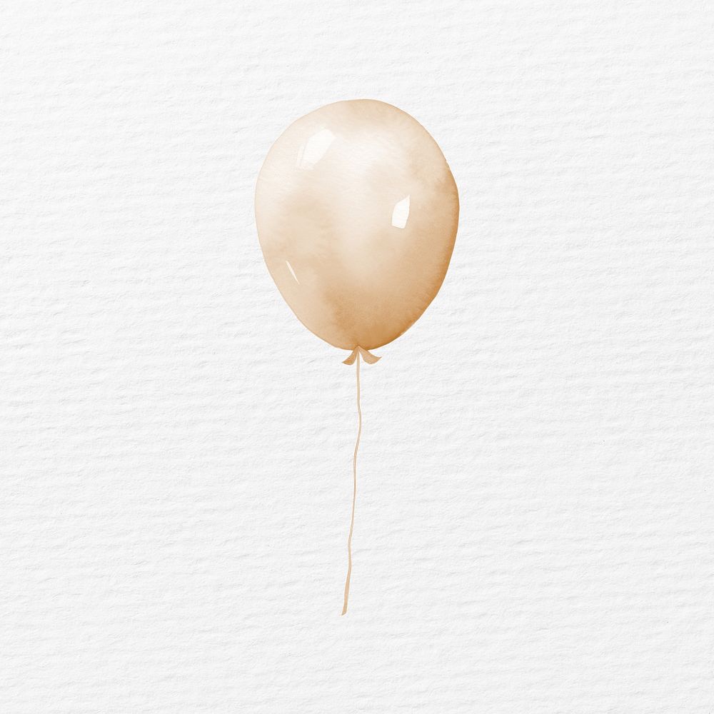 Brown balloon in watercolor illustration
