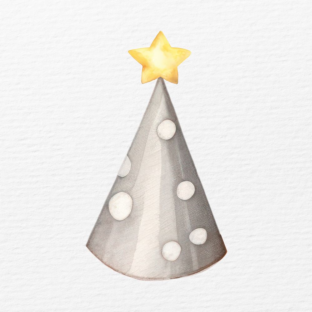 Party hat in watercolor illustration