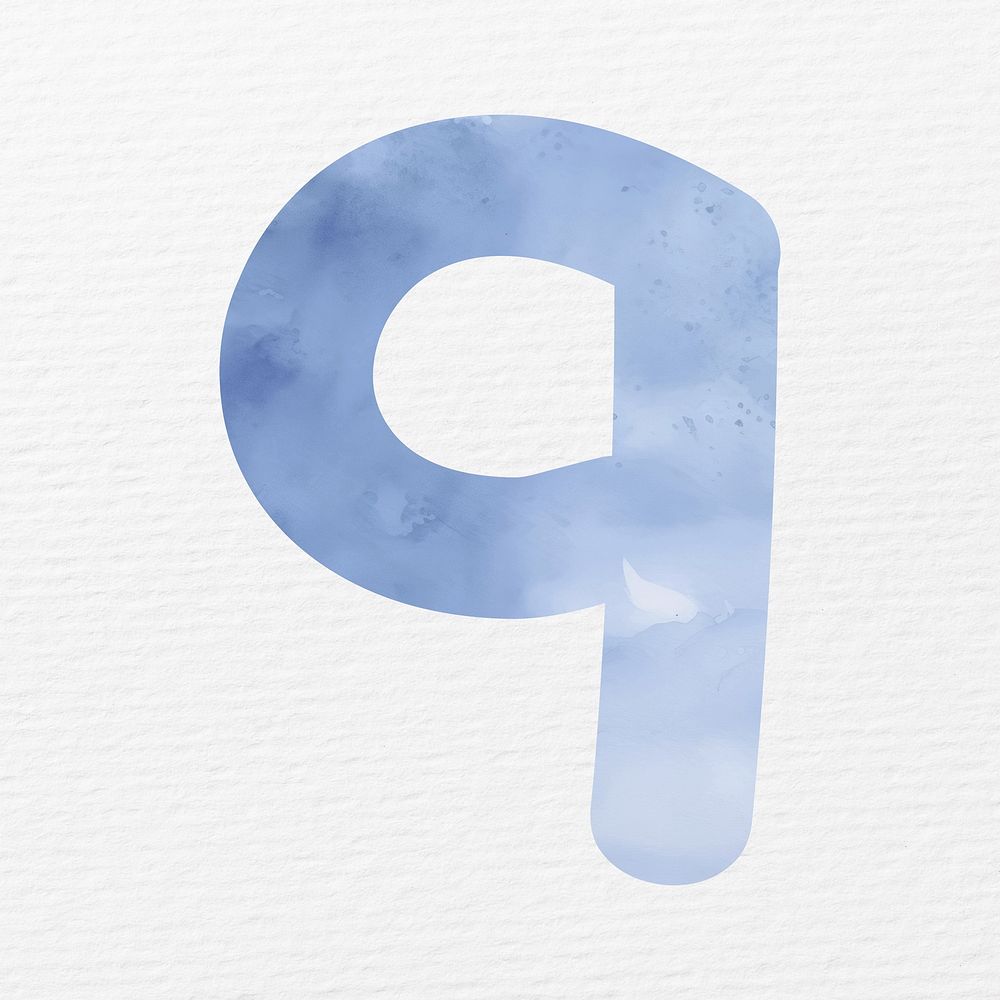 Number in blue watercolor illustration