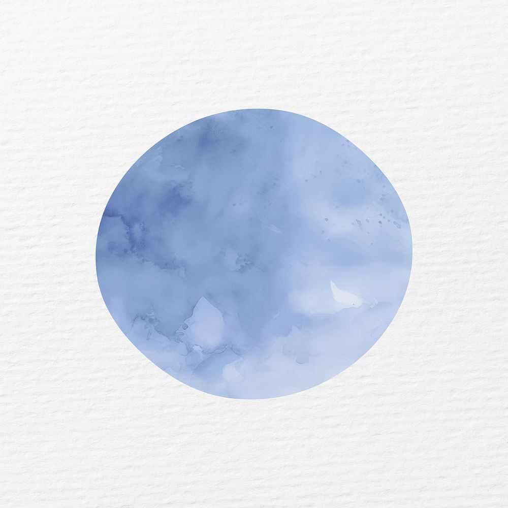 Watercolor blue round illustration