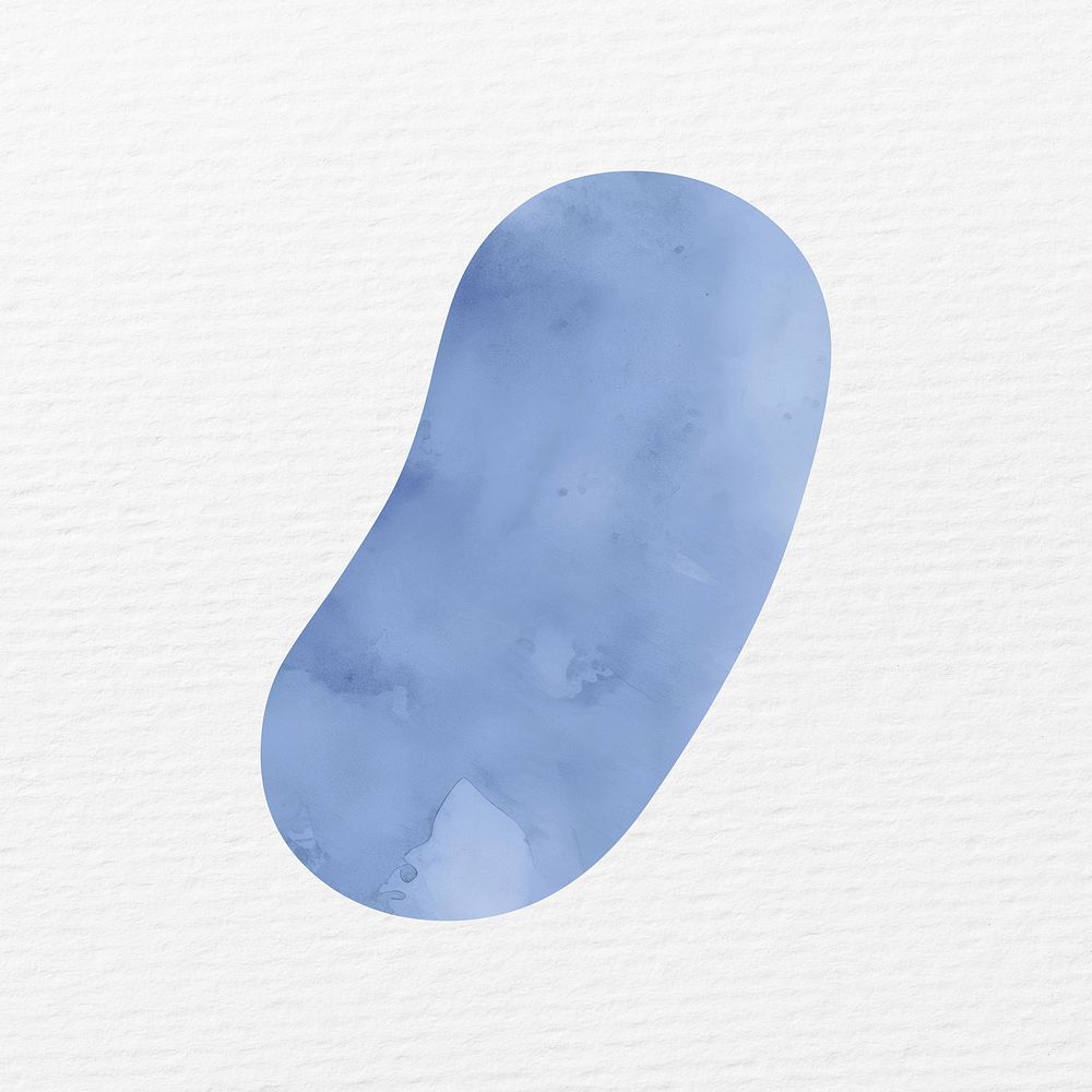 Comma sign in blue watercolor illustration