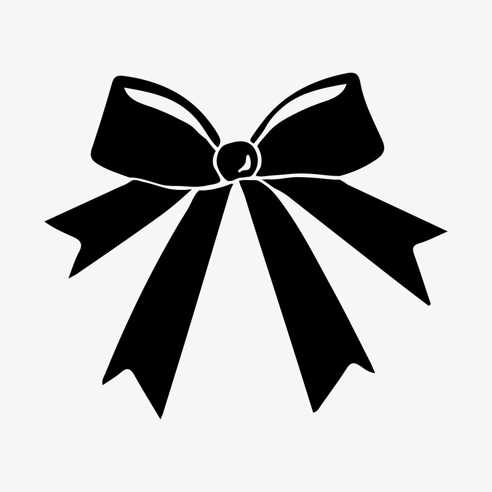 Black ribbon bow illustration vector