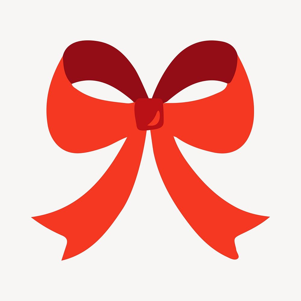 Red ribbon bow illustration vector