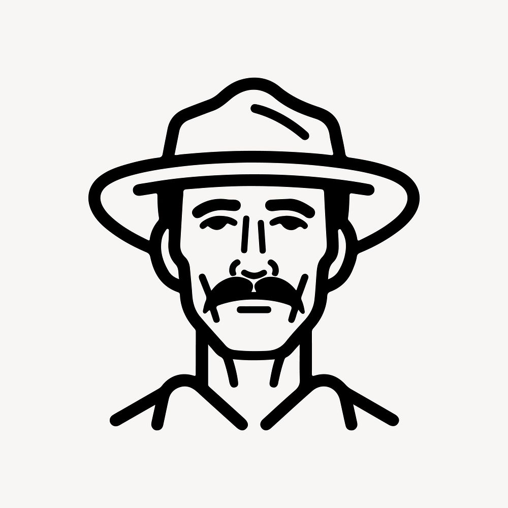 Farmer  character line art illustration