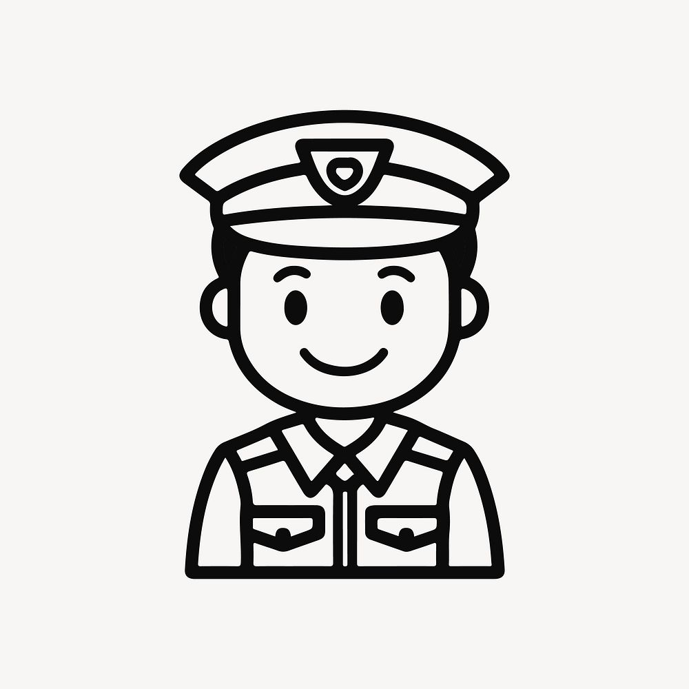 Policeman  character line art illustration