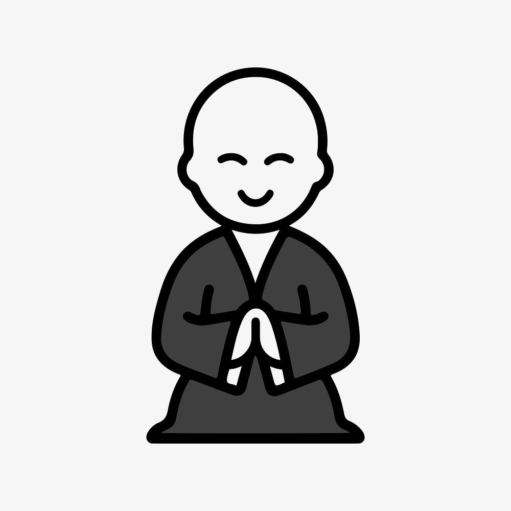 Monk  character line art illustration