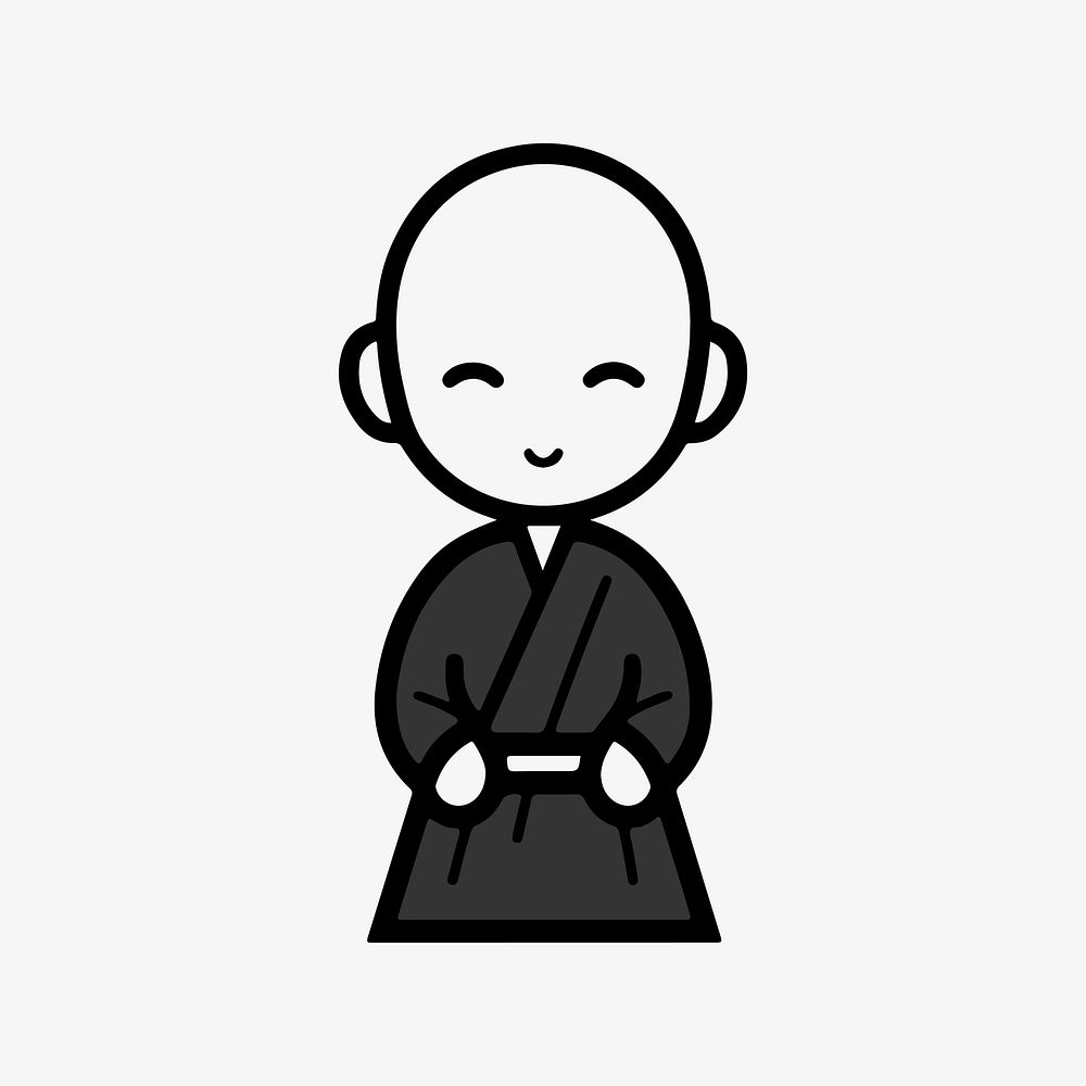 Monk  character line art illustration