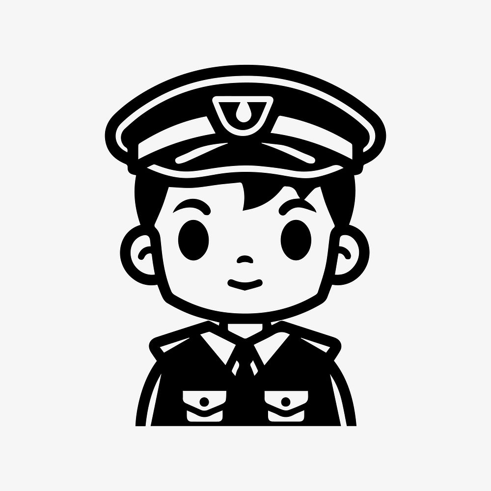 Policeman  character line art illustration