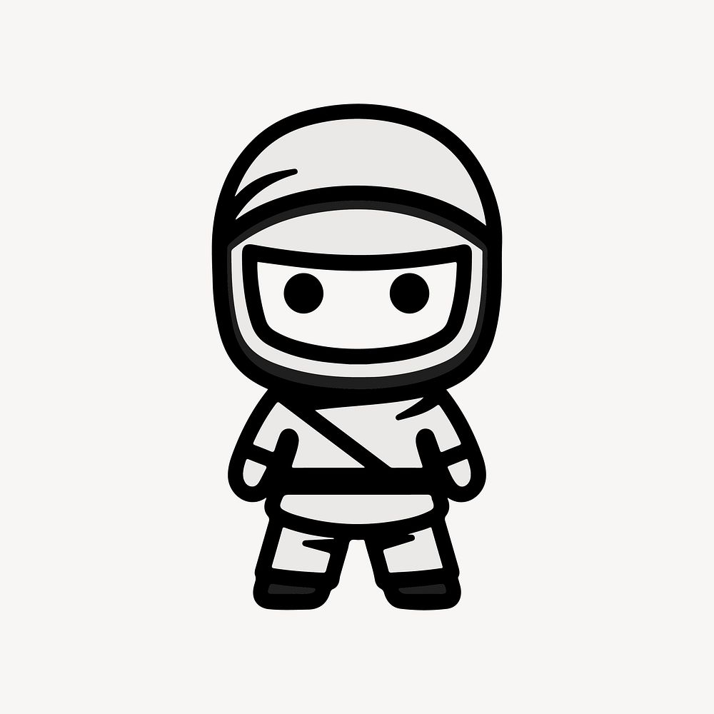 Ninja  character line art illustration