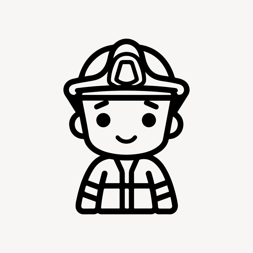 Fireman  character line art illustration
