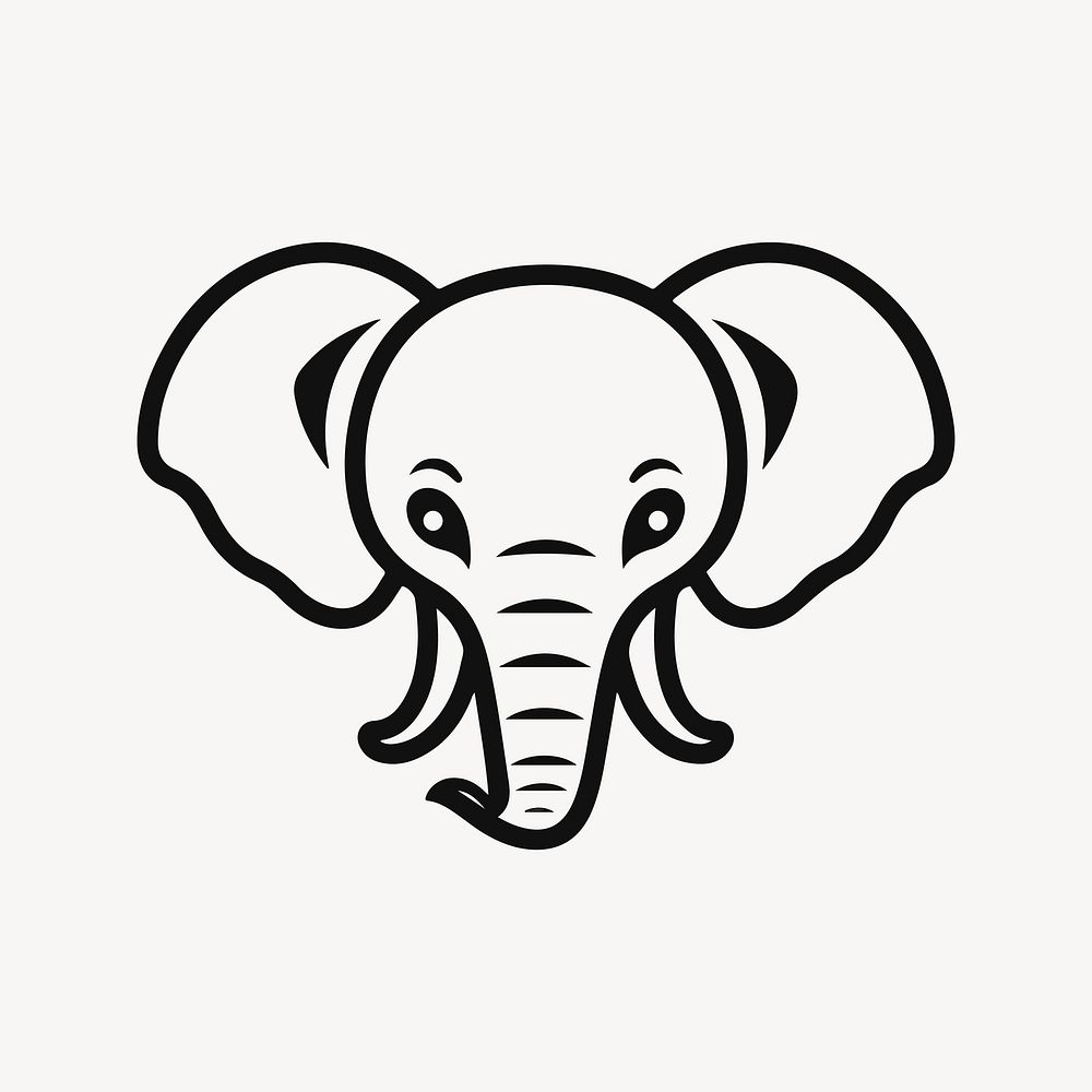 Elephant animal line art illustration