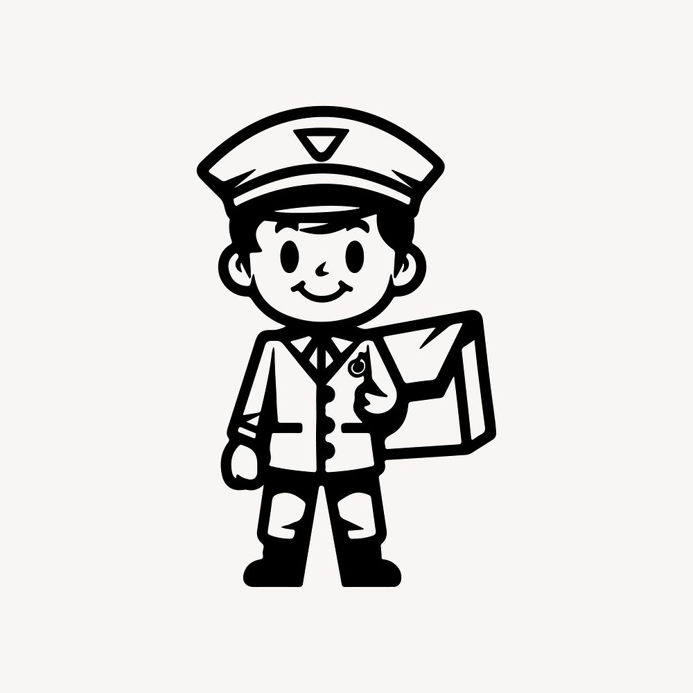 Postman  character line art illustration