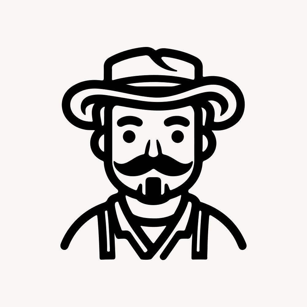 Farmer  character line art illustration