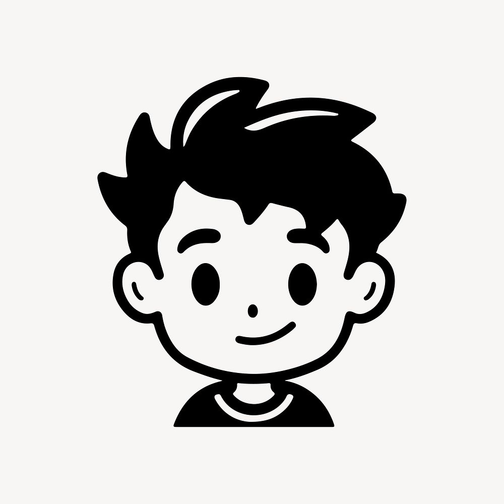 Smiling boy  character line art illustration
