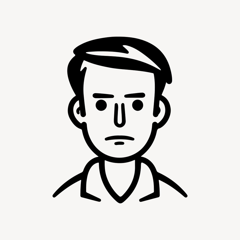 Grumpy man  character line art illustration