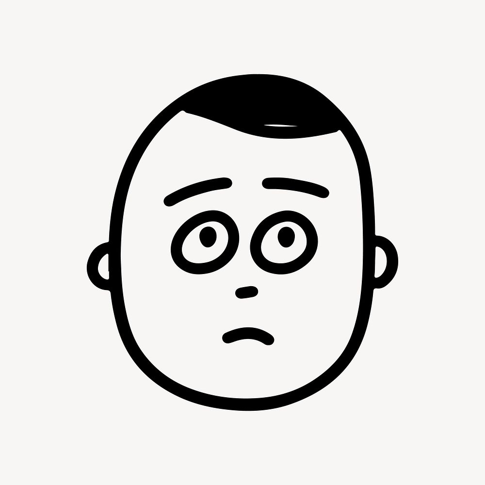 Worried man  character line art illustration