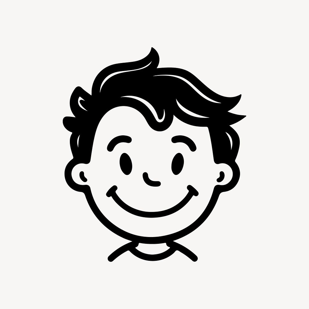 Happy man  character line art illustration