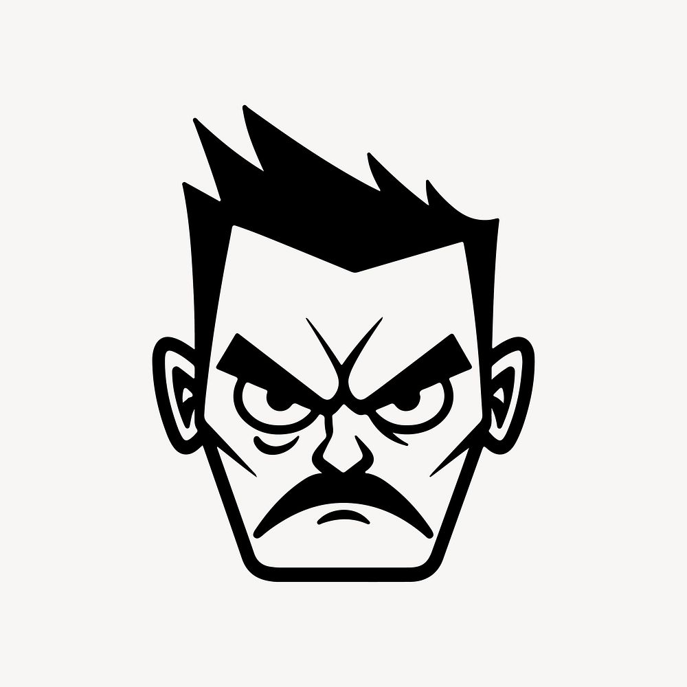 Angry man  character line art illustration