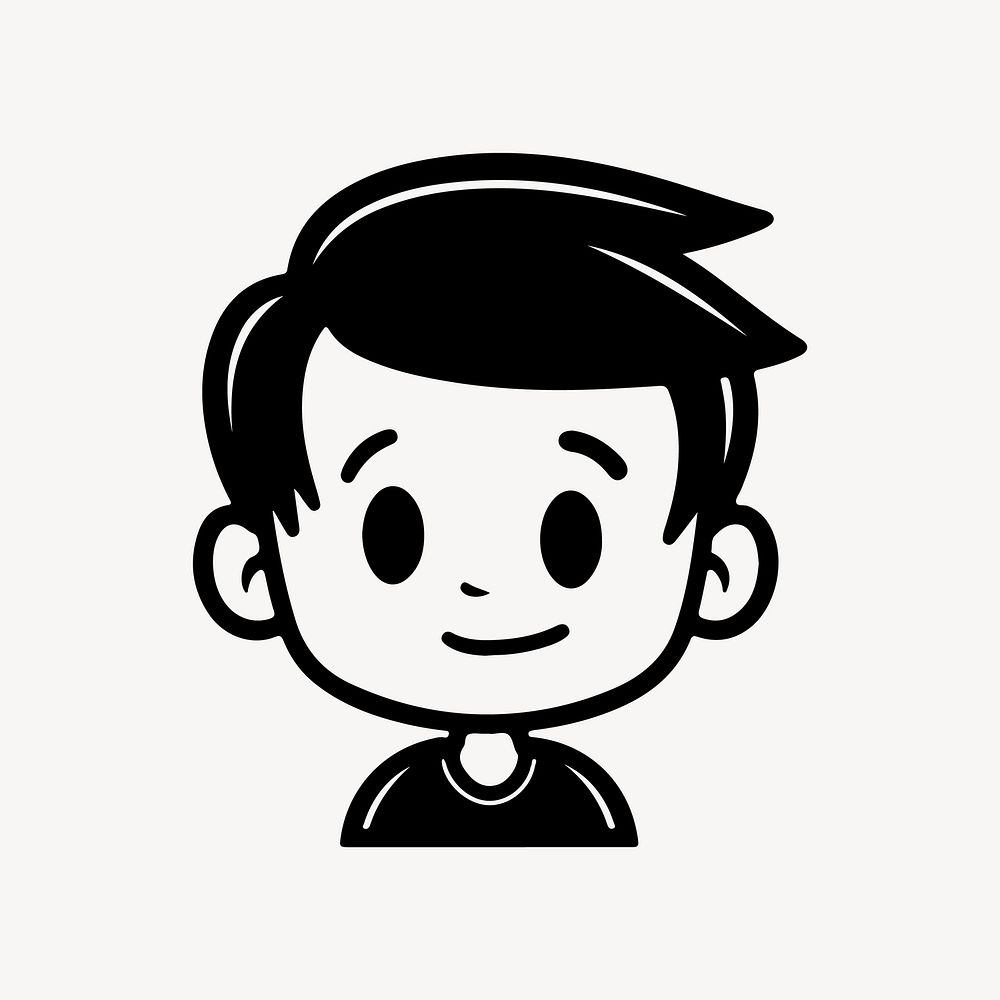 Happy boy  character line art illustration