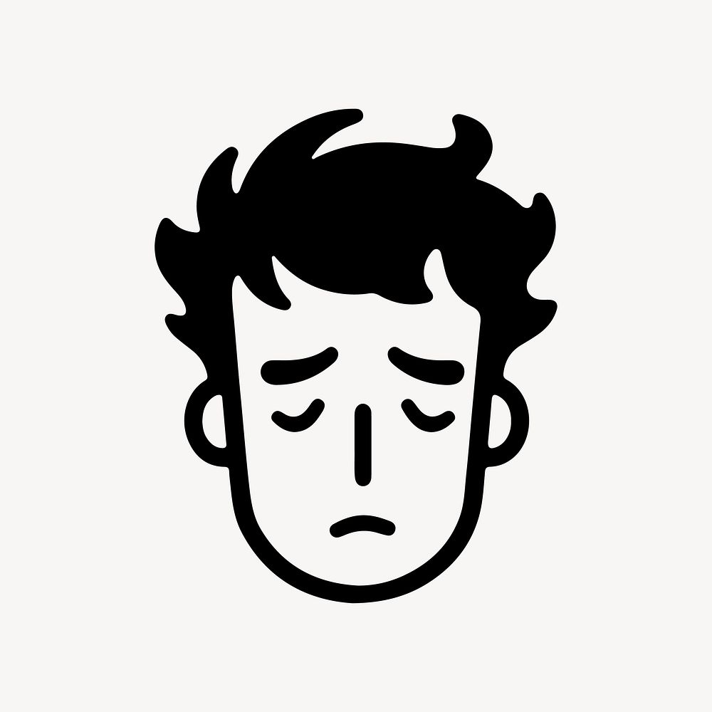Worried man  character line art illustration