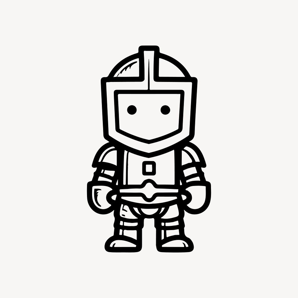 Knight  character line art illustration
