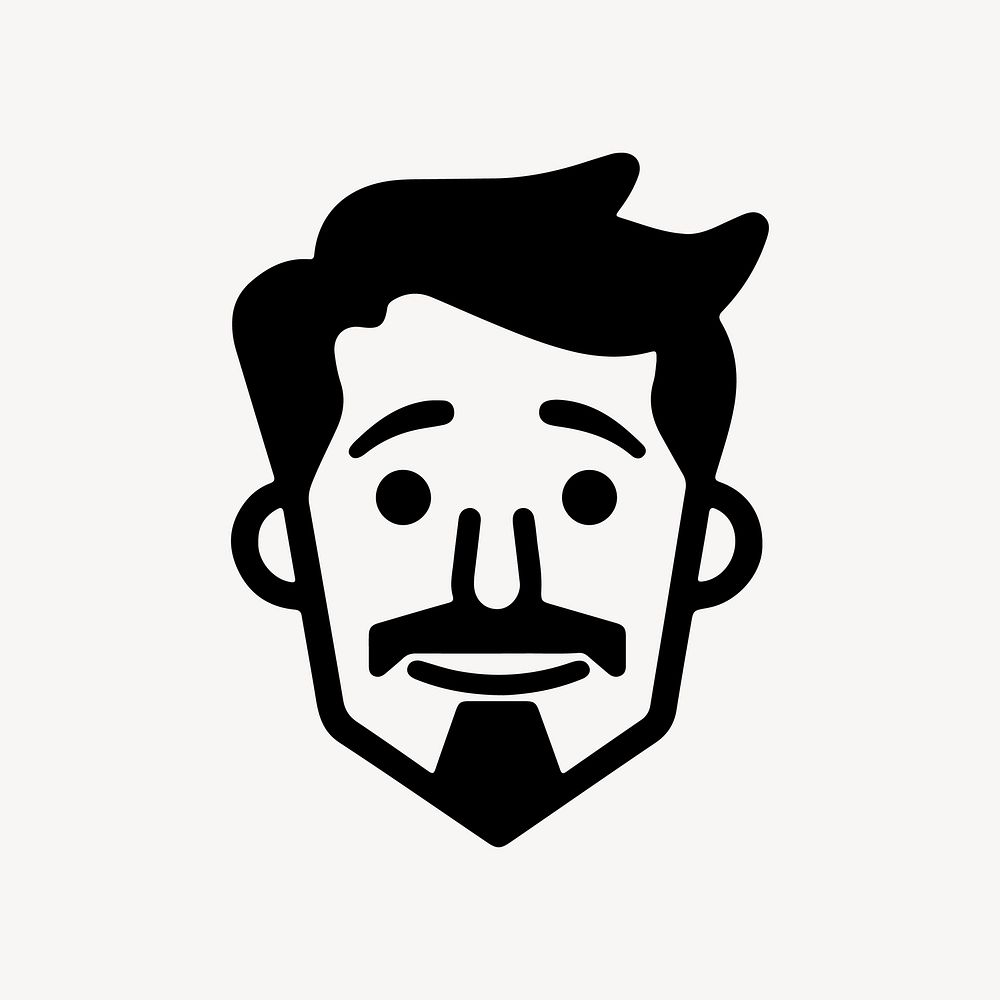 Smiling beard man  character line art illustration