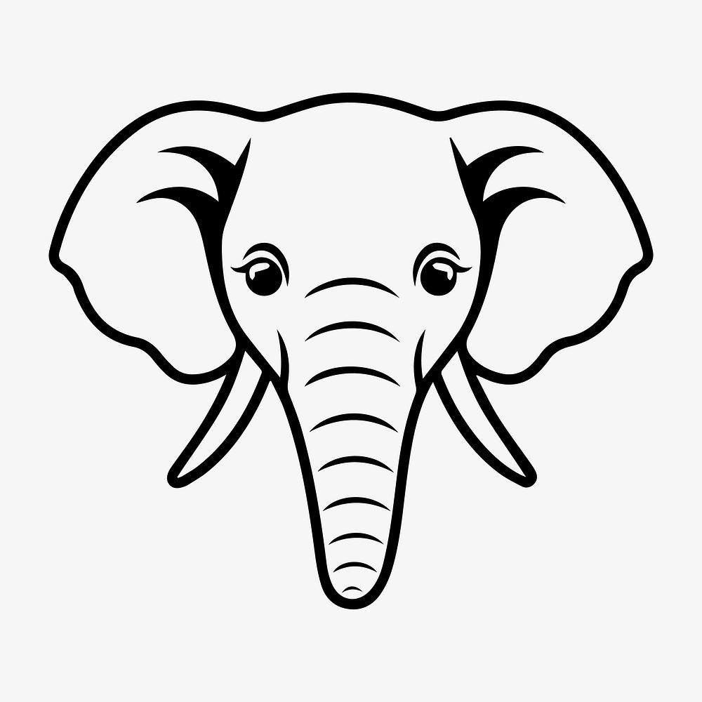 Elephant animal line art illustration