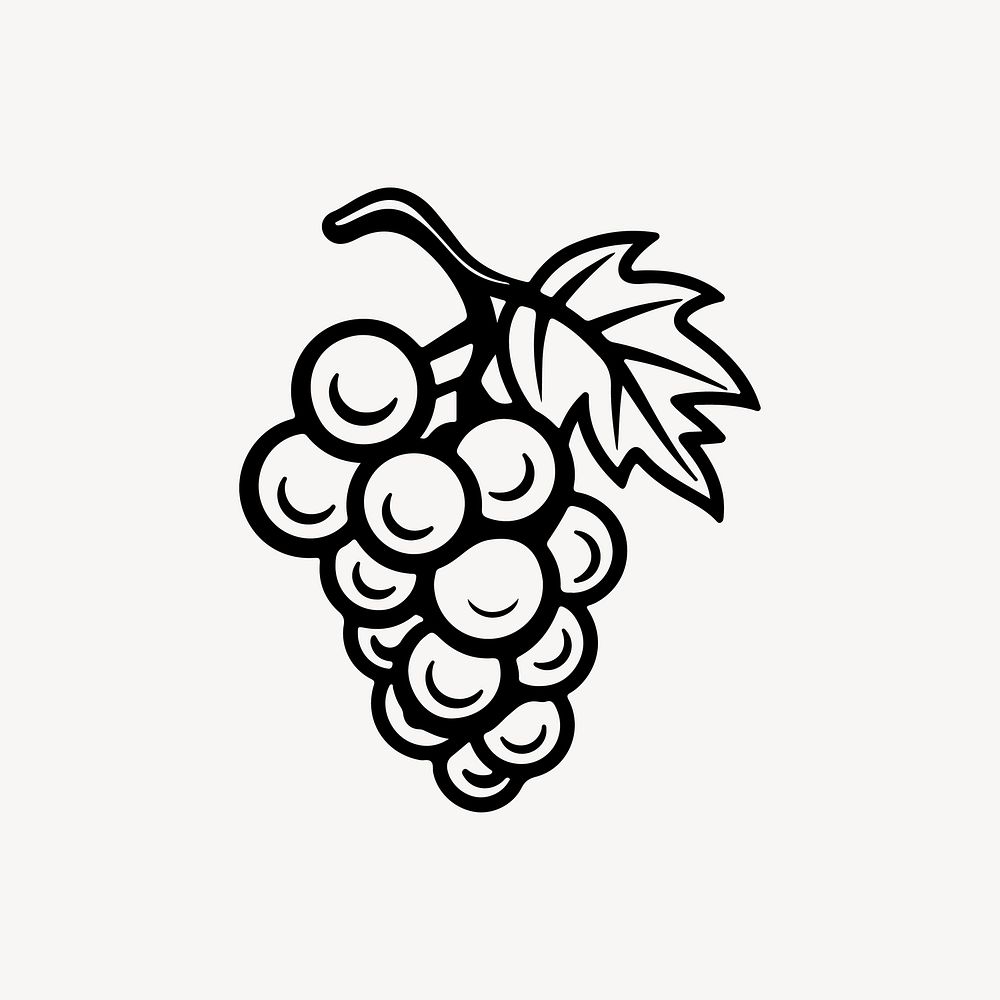 Grapes fruit line art illustration