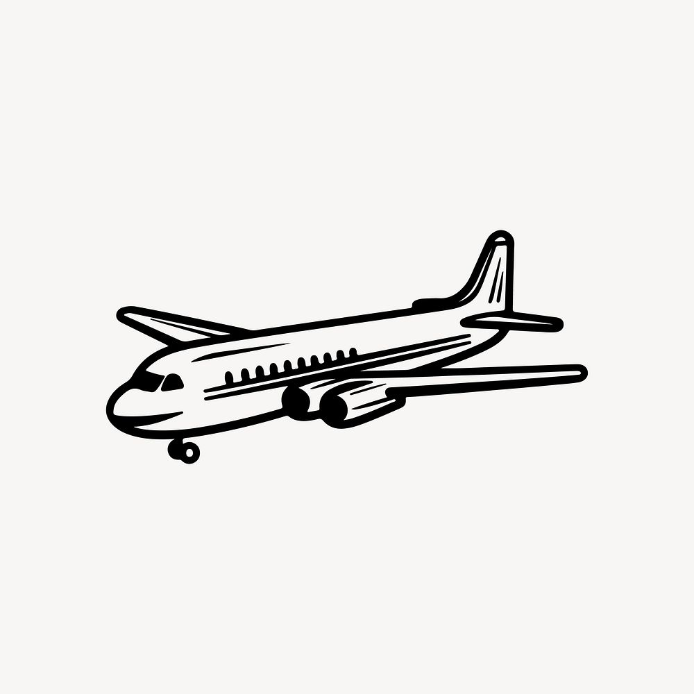 Plane transportation line art illustration