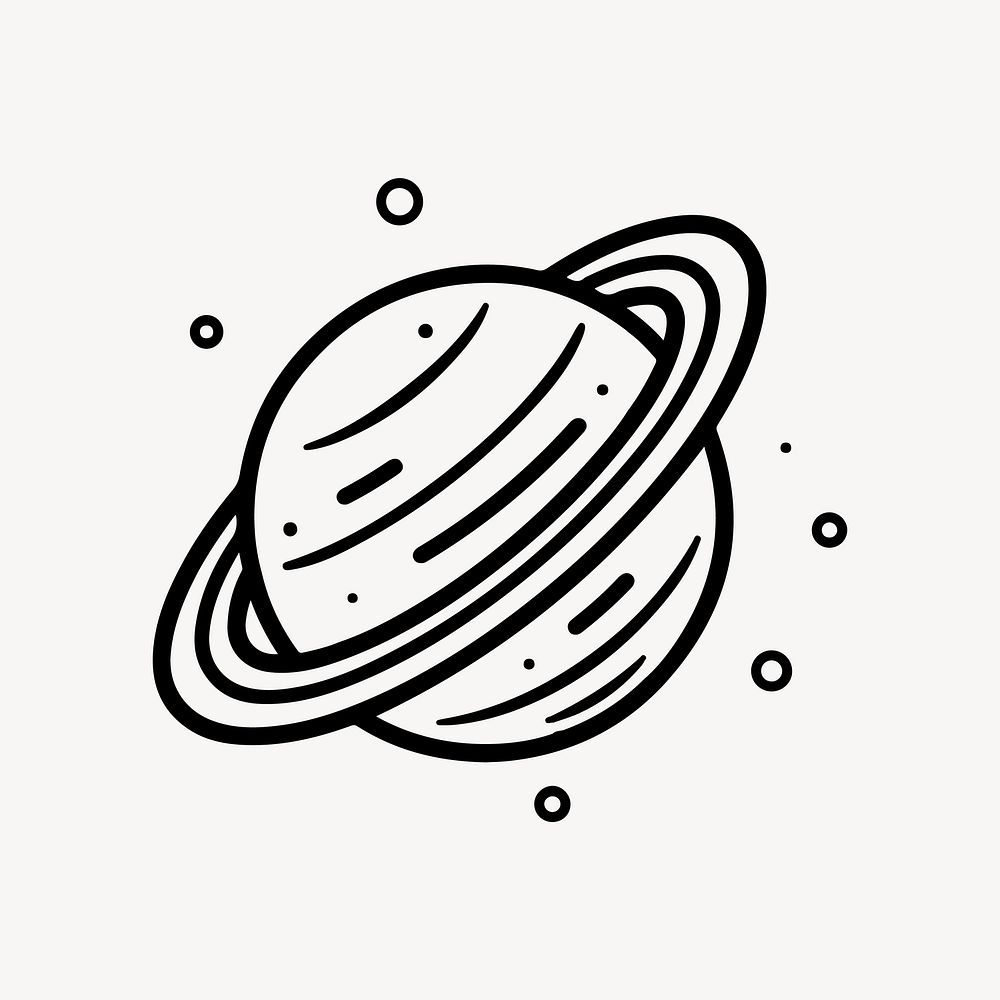 Saturn line art  illustration