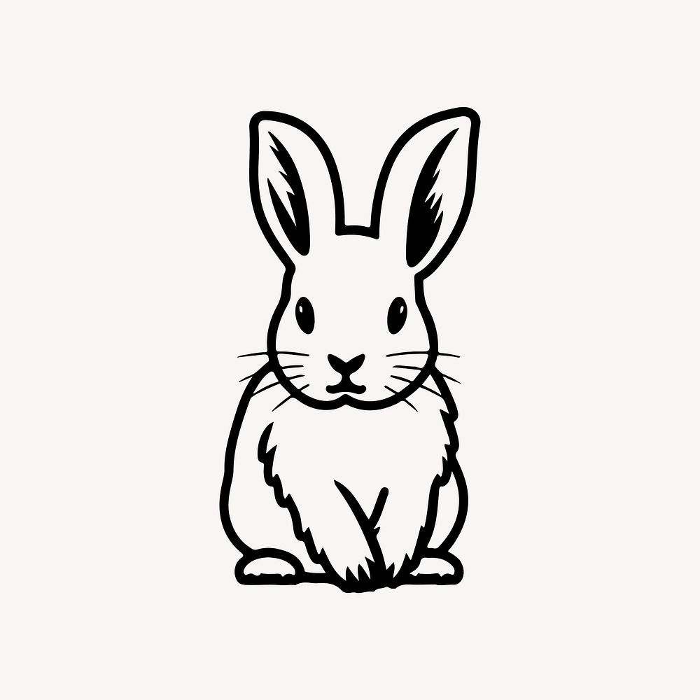 Rabbit animal line art illustration