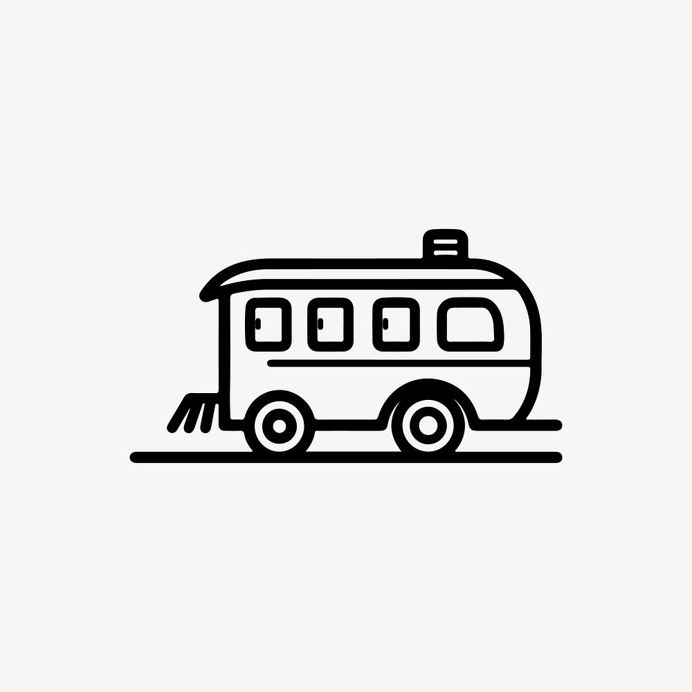 Bus transportation line art illustration