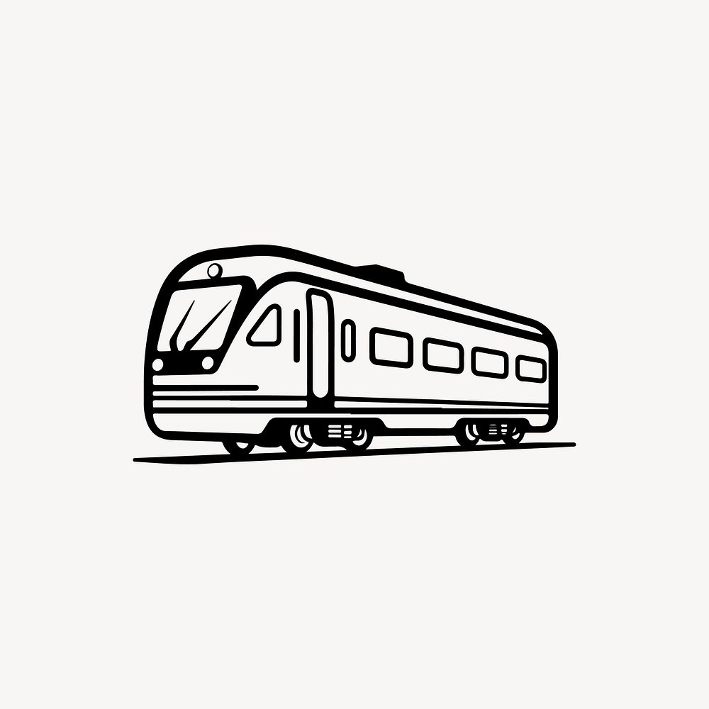 Train transportation line art illustration