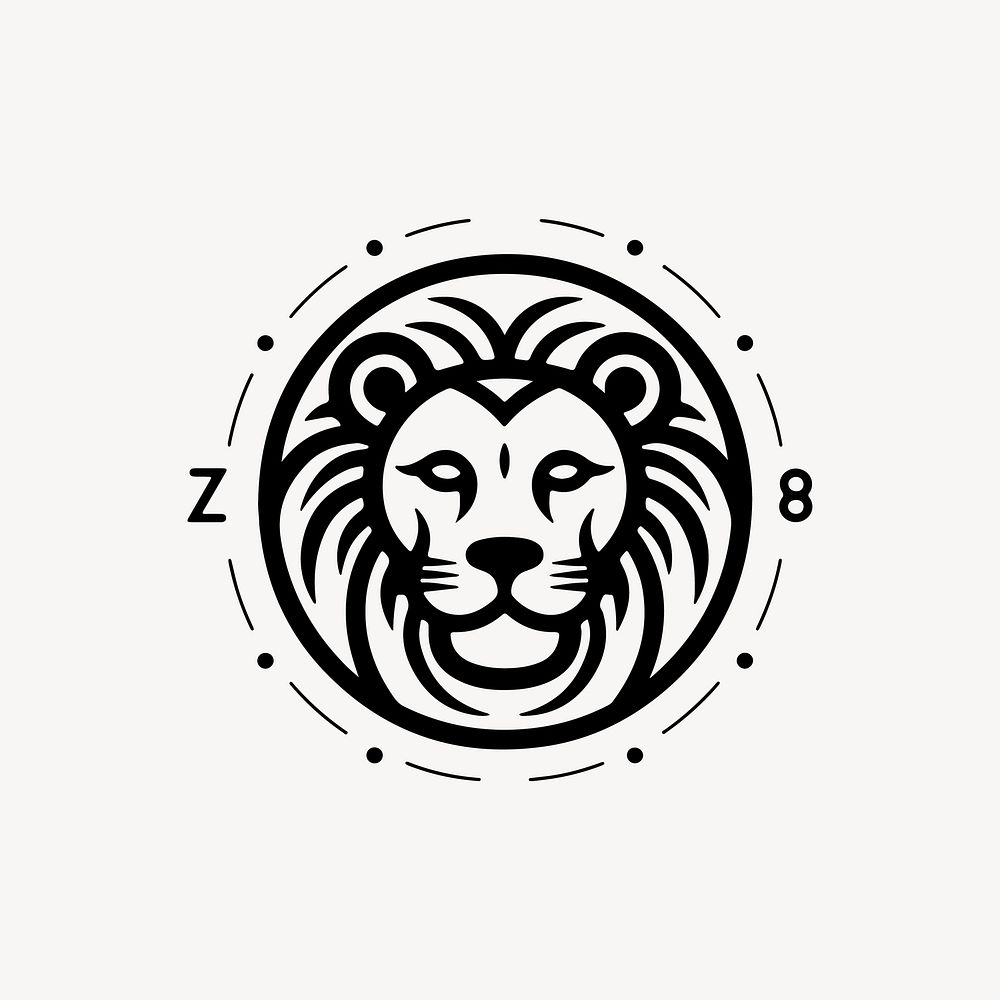 Leo zodiac sign line art illustration