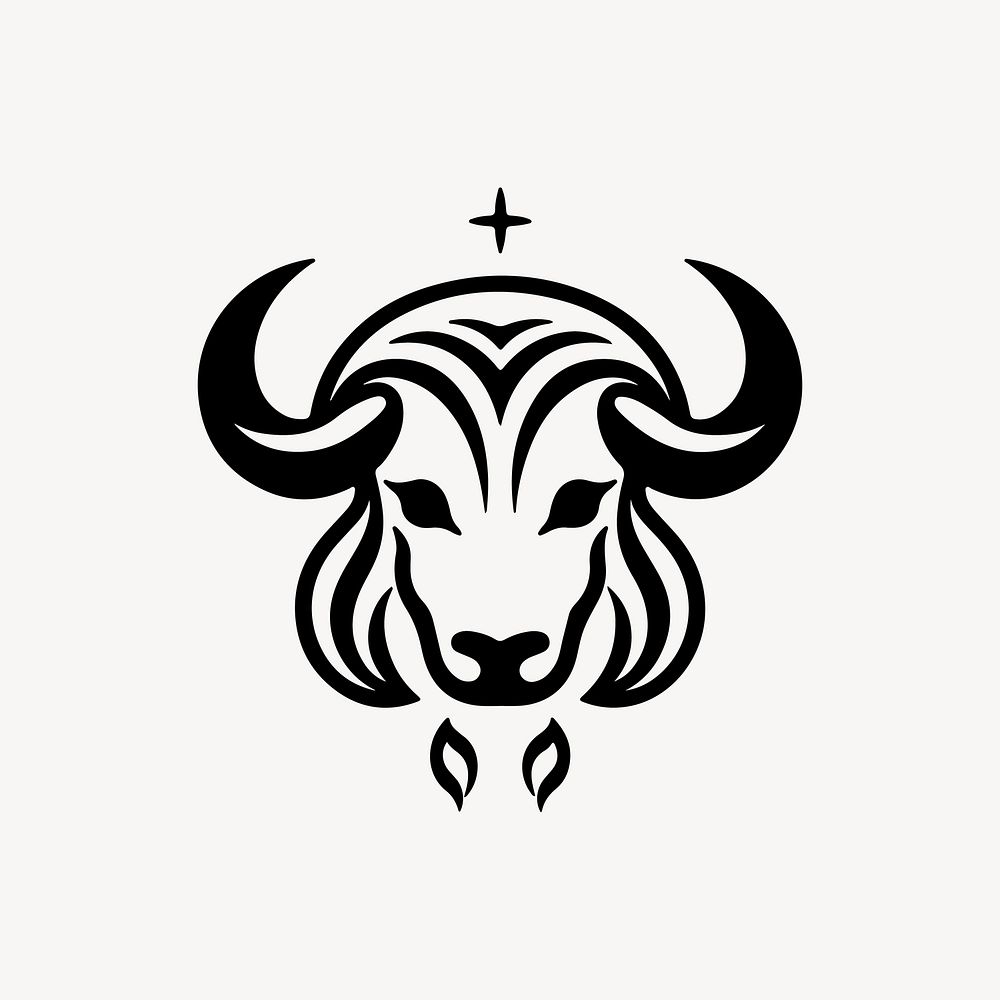 Taurus zodiac sign line art illustration
