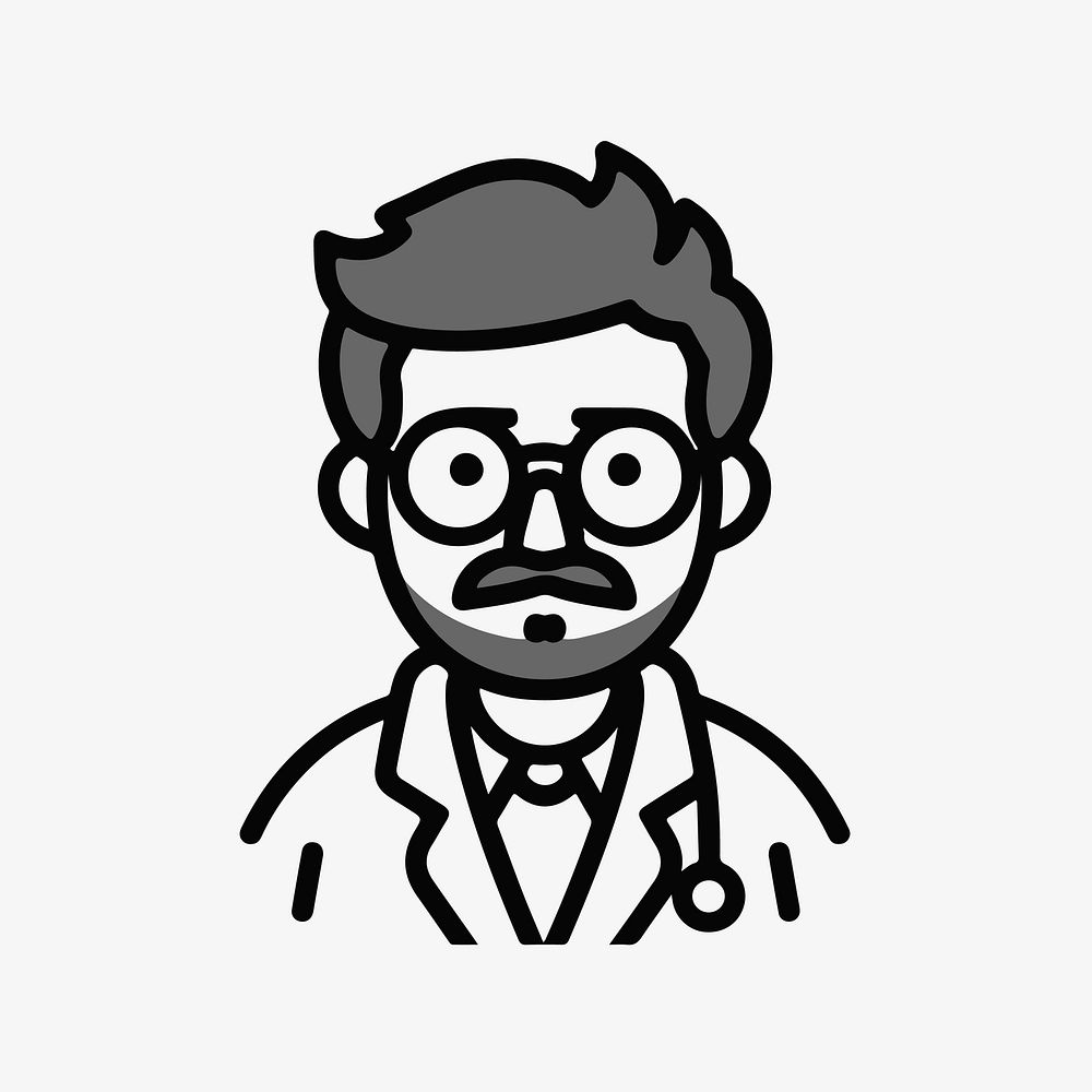 Doctor  character line art illustration