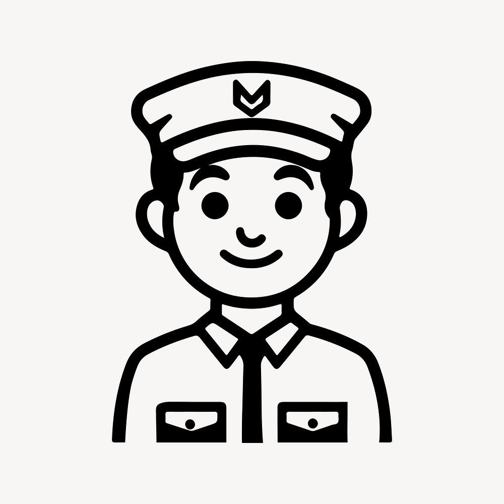 Officer  character line art illustration
