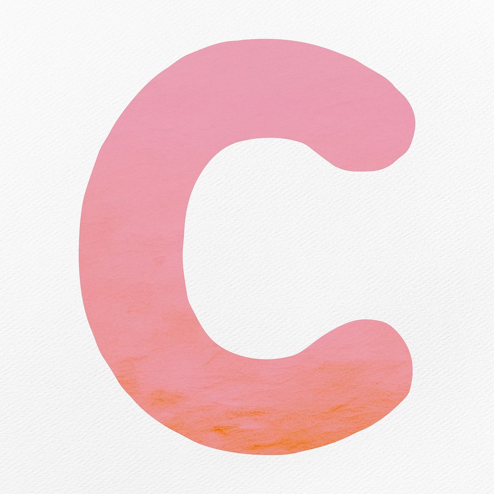 Pink letter C  alphabet illustration
